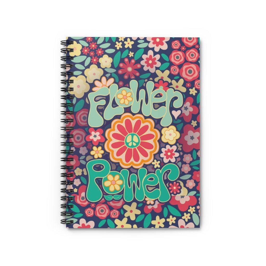 Flower Power - Spiral Notebook - Ruled Line Paper products Printify Spiral Notebook 