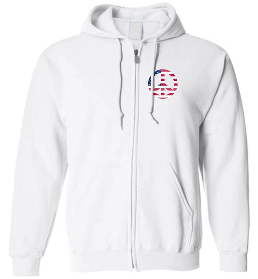 AMERICAN PEACE SIGN ZIP HOODIE Heyjude Shoppe White S 