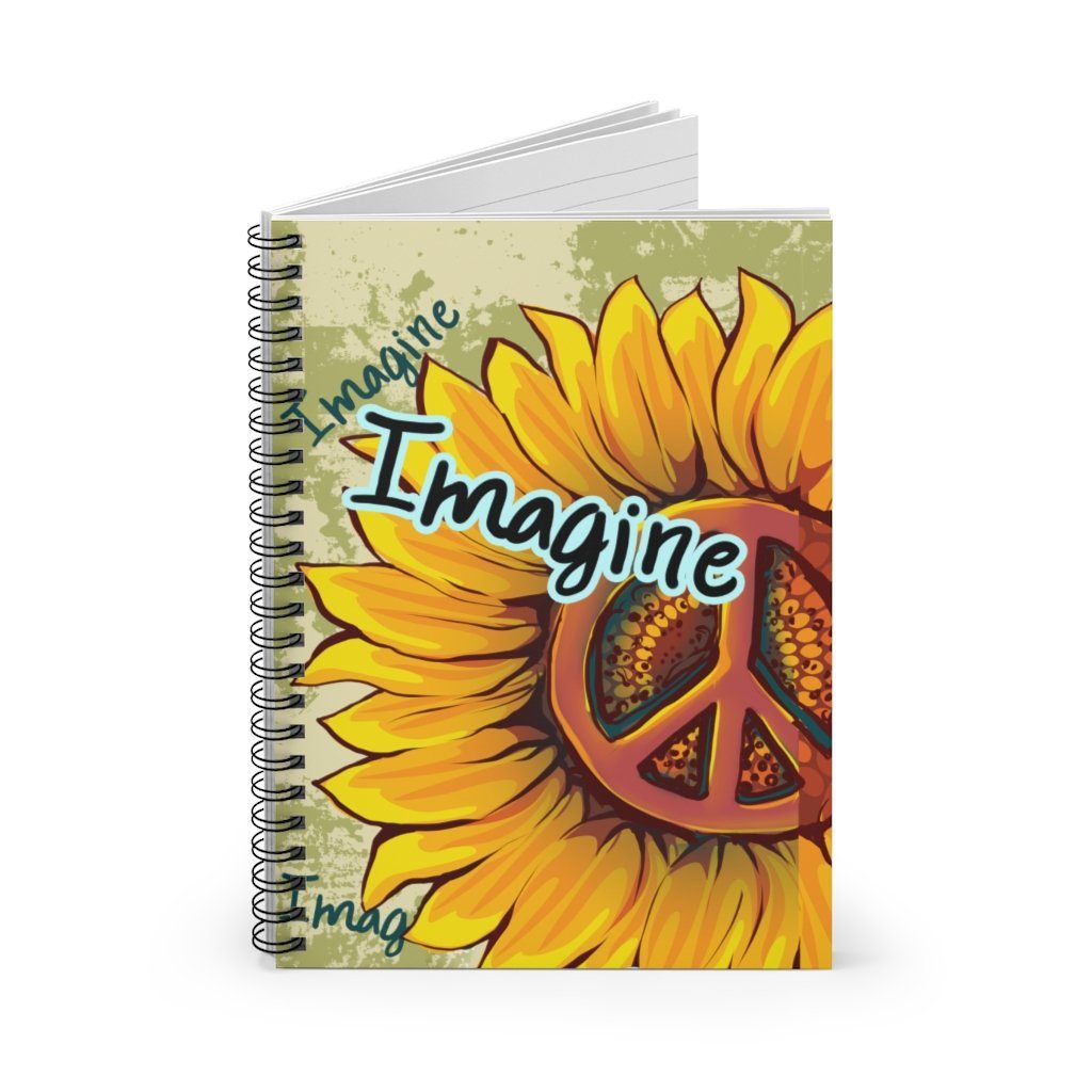 Imagine Sunflower - Spiral Notebook - Ruled Line Paper products Printify 