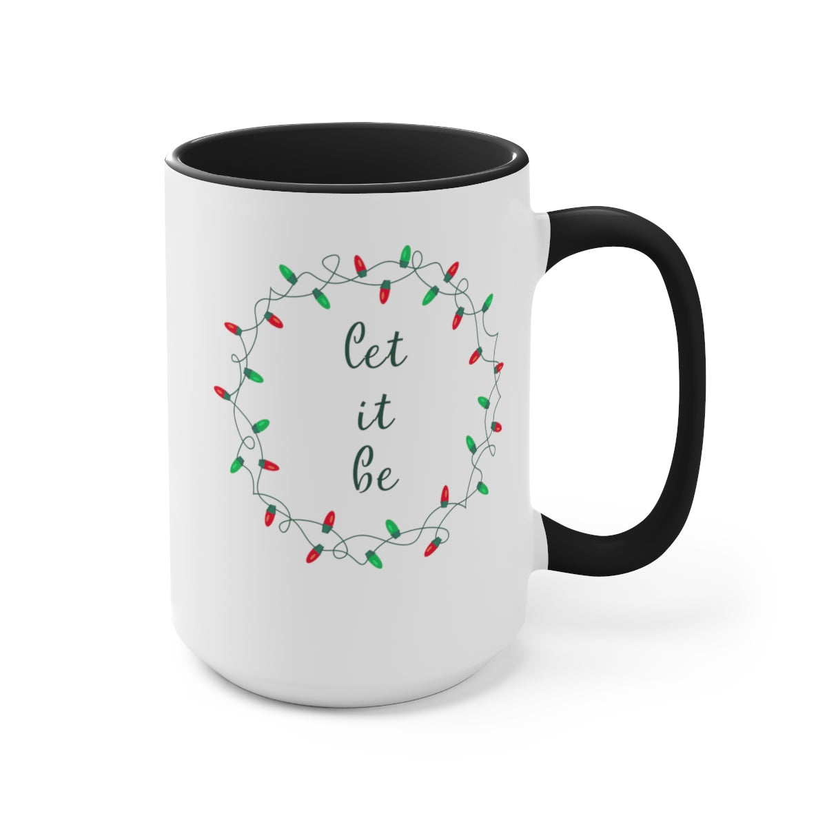 Let It Be Festive Two-Tone Coffee Mugs, 15oz