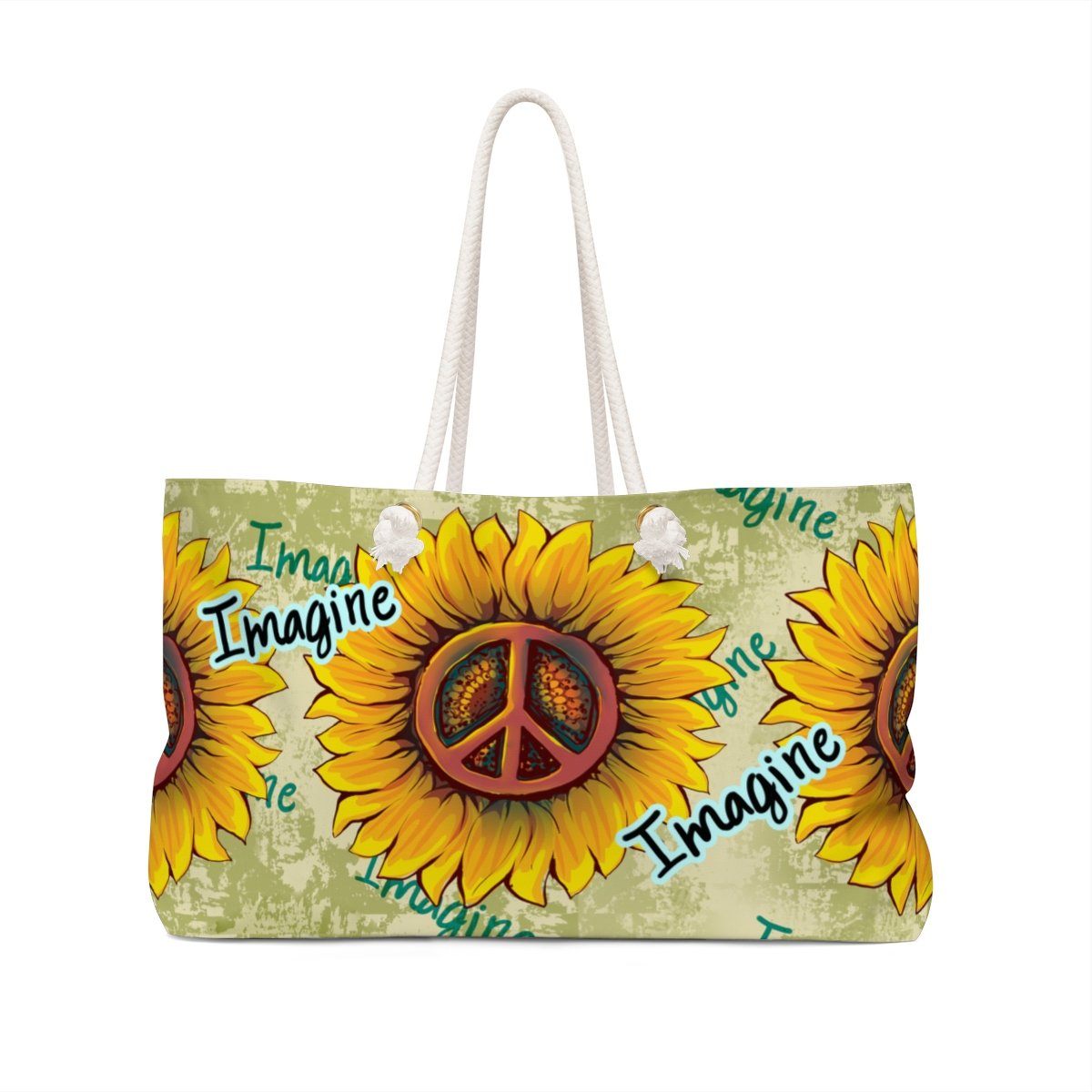 Imagine Peace Weekender Bag Bags Printify 