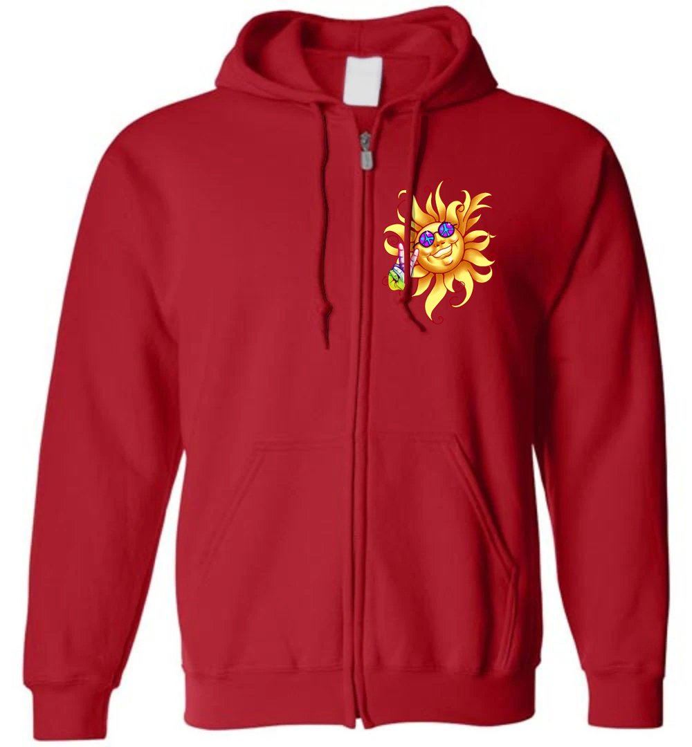 SUN PEACE OUT - ZIP HOODIE Heyjude Shoppe Red S 