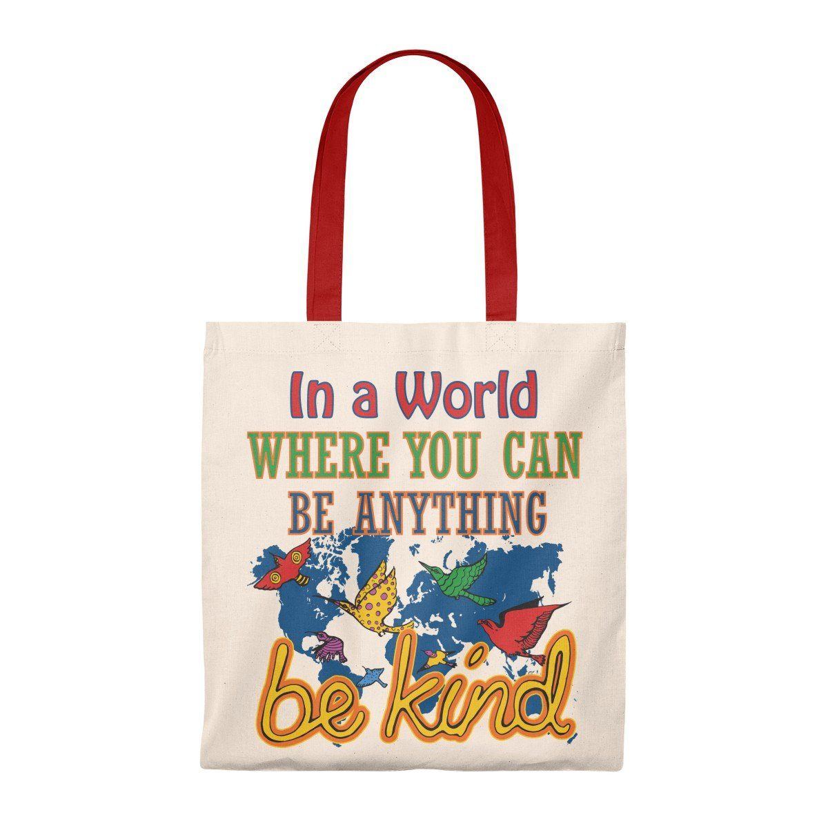 Be Kind Tote Bag Bags Printify Red 