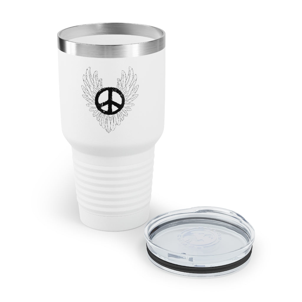 Peace Sign Wings- Sunflower- Tumbler, 30oz