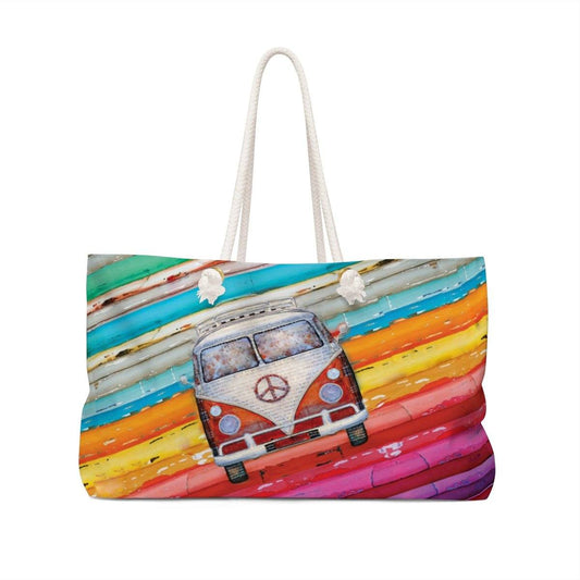 Hippie Van Weekender Bag Bags Printify