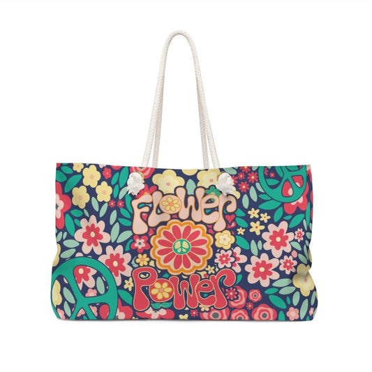 Flower Power Weekender Bag Bags Printify 