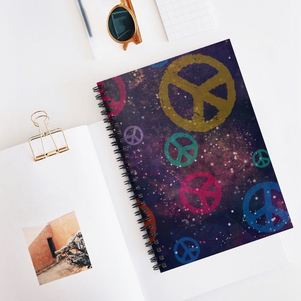 Peace Signs - Spiral Notebook - Ruled Line Paper products Printify 