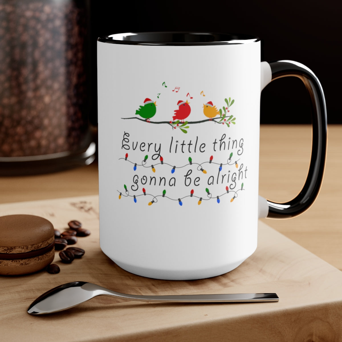 Little Birds Two-Tone Coffee Mugs, 15oz
