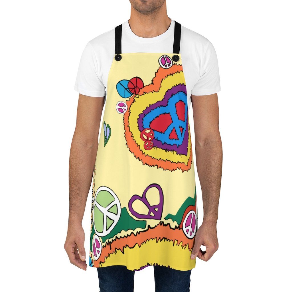 Peace And Love - Apron Accessories Printify 