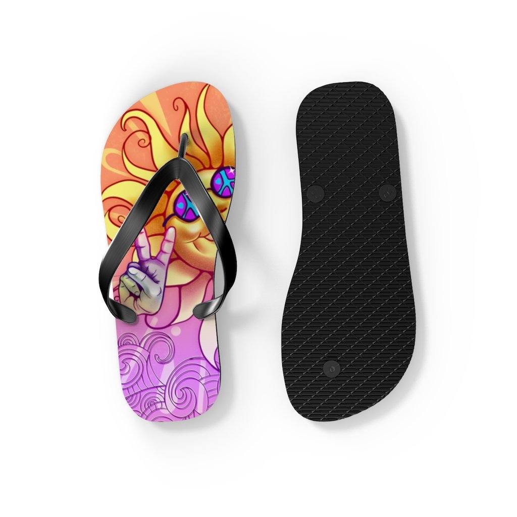 Sun - Peace Out - Unisex Flip Flops Shoes Printify 