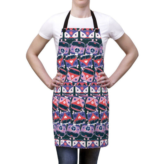Hippie Van Pattern - Apron Accessories Printify