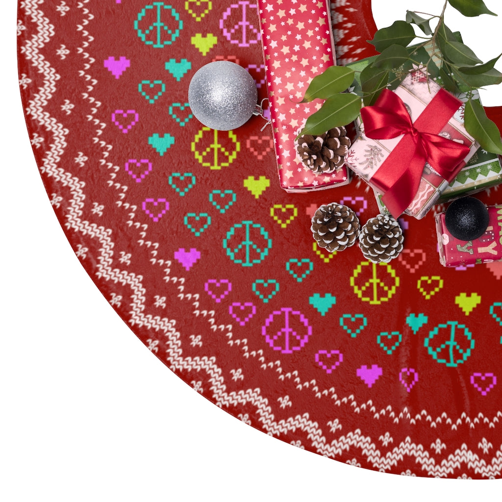 Peace Love Christmas Tree Skirts