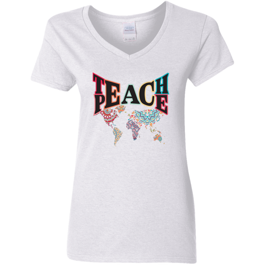 Teach Peace- V-Neck T-Shirt