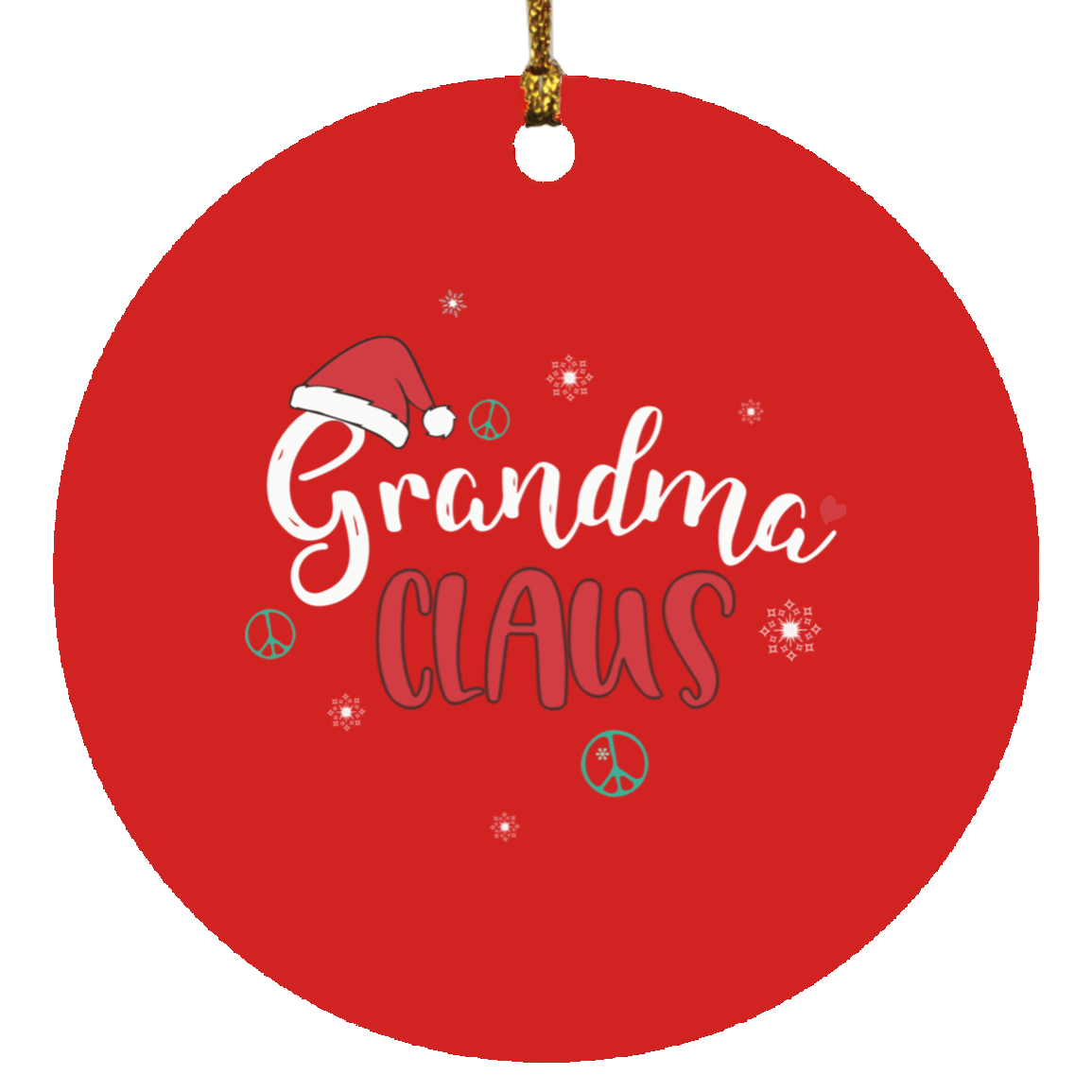 Grandma Claus- Circle Ornament