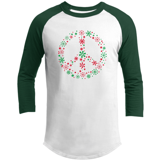 Holiday Peace Sign 3/4 Sleeve Raglan T-shirts