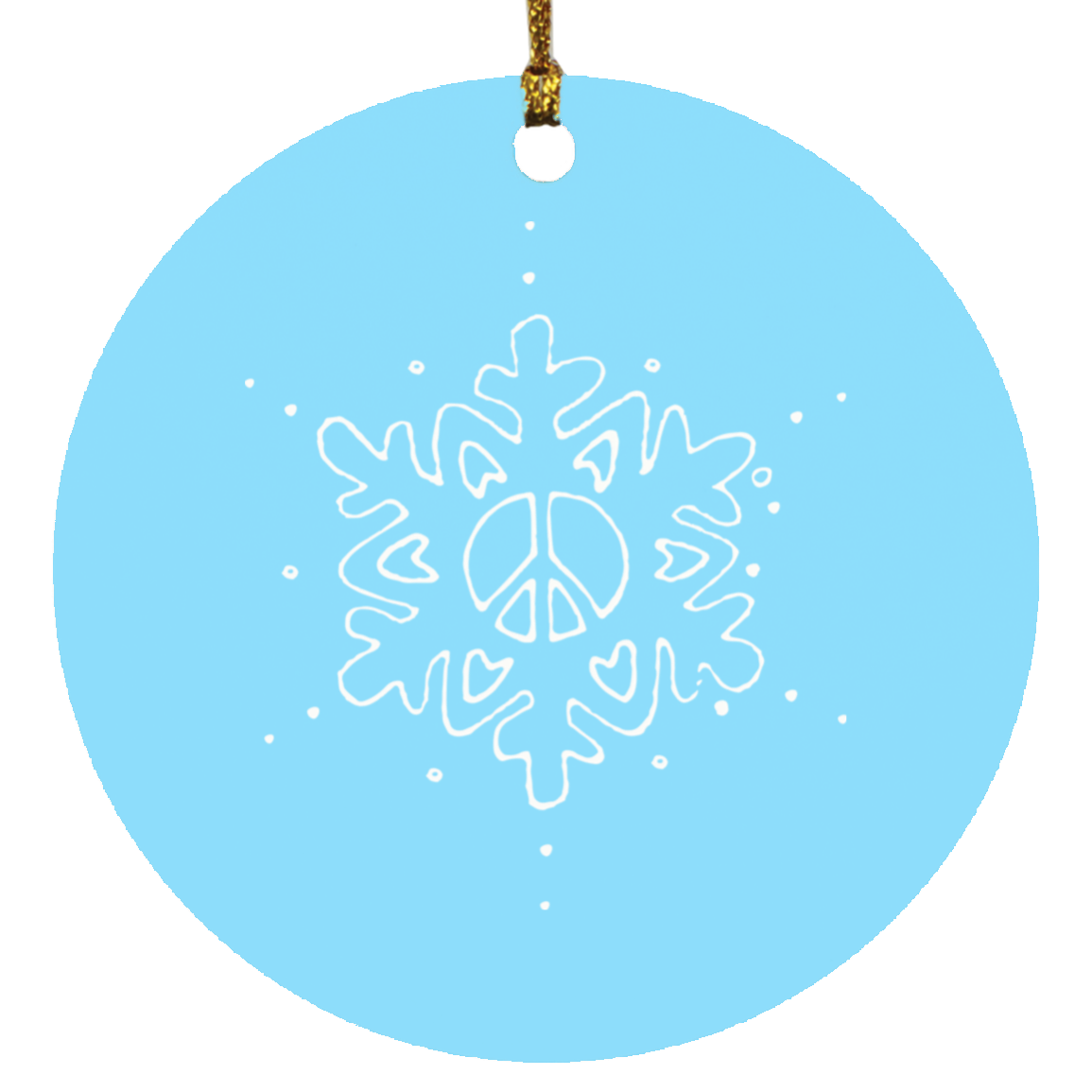Peace- Love- Snow Flake- Circle Ornament