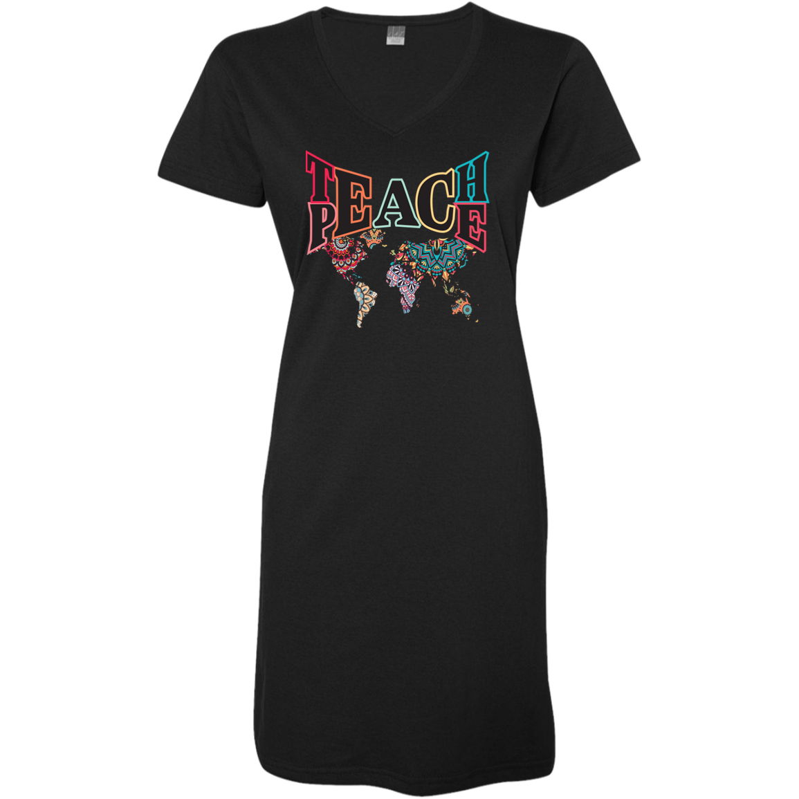 Teach Peace Ladies' V-Neck Fine Jersey Cover-Up