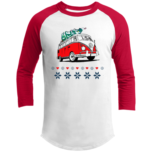 Hippie Van Holiday 3/4 Sleeve Raglan T-shirts