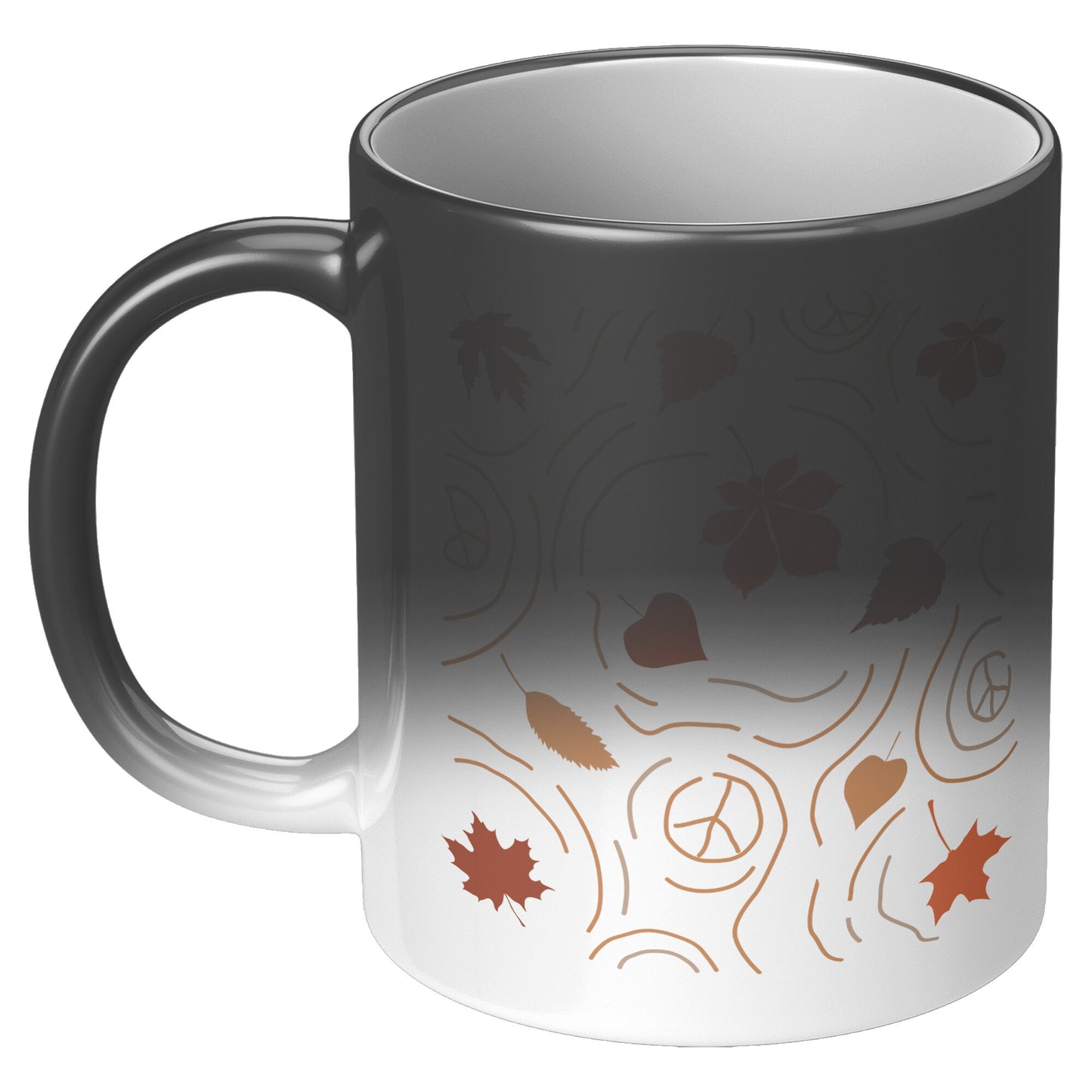 Fall Leaves Peace Signs 11oz Magic Mug