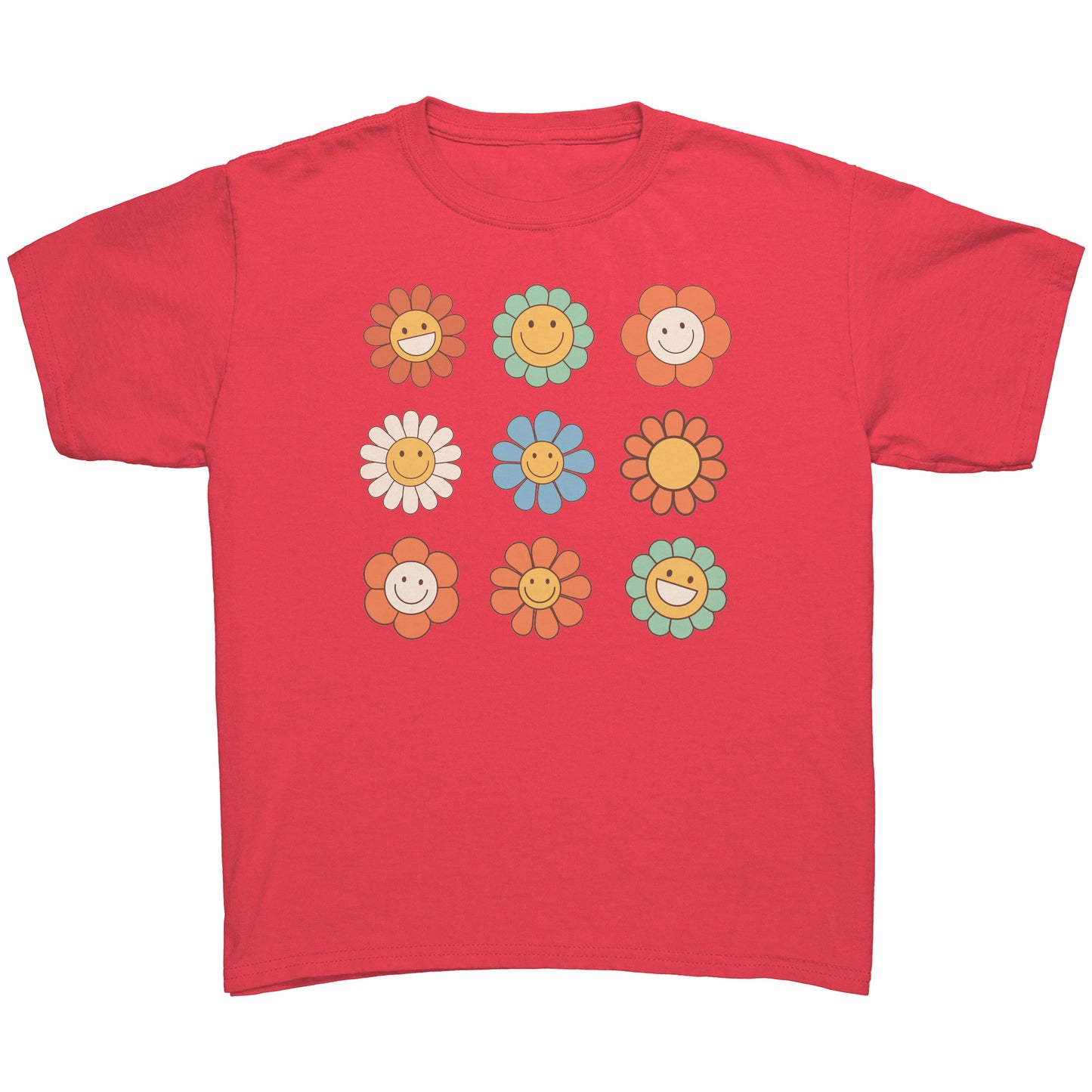 Retro Happy Flowers Kids Shirt