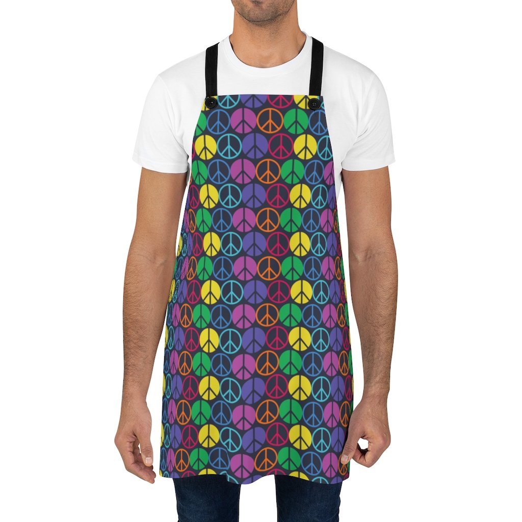 Peace Signs Pattern - Apron Accessories Printify 