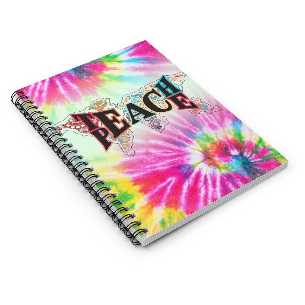 Teach Peace - Spiral Notebook - Ruled Line Paper products Printify 