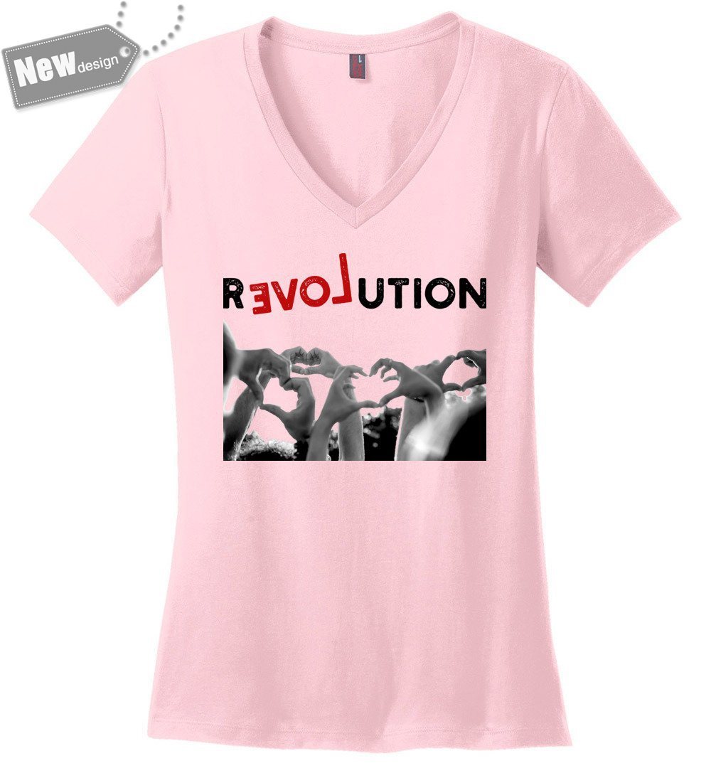 Revolution Of Love Vneck Heyjude Shoppe Light Pink S 