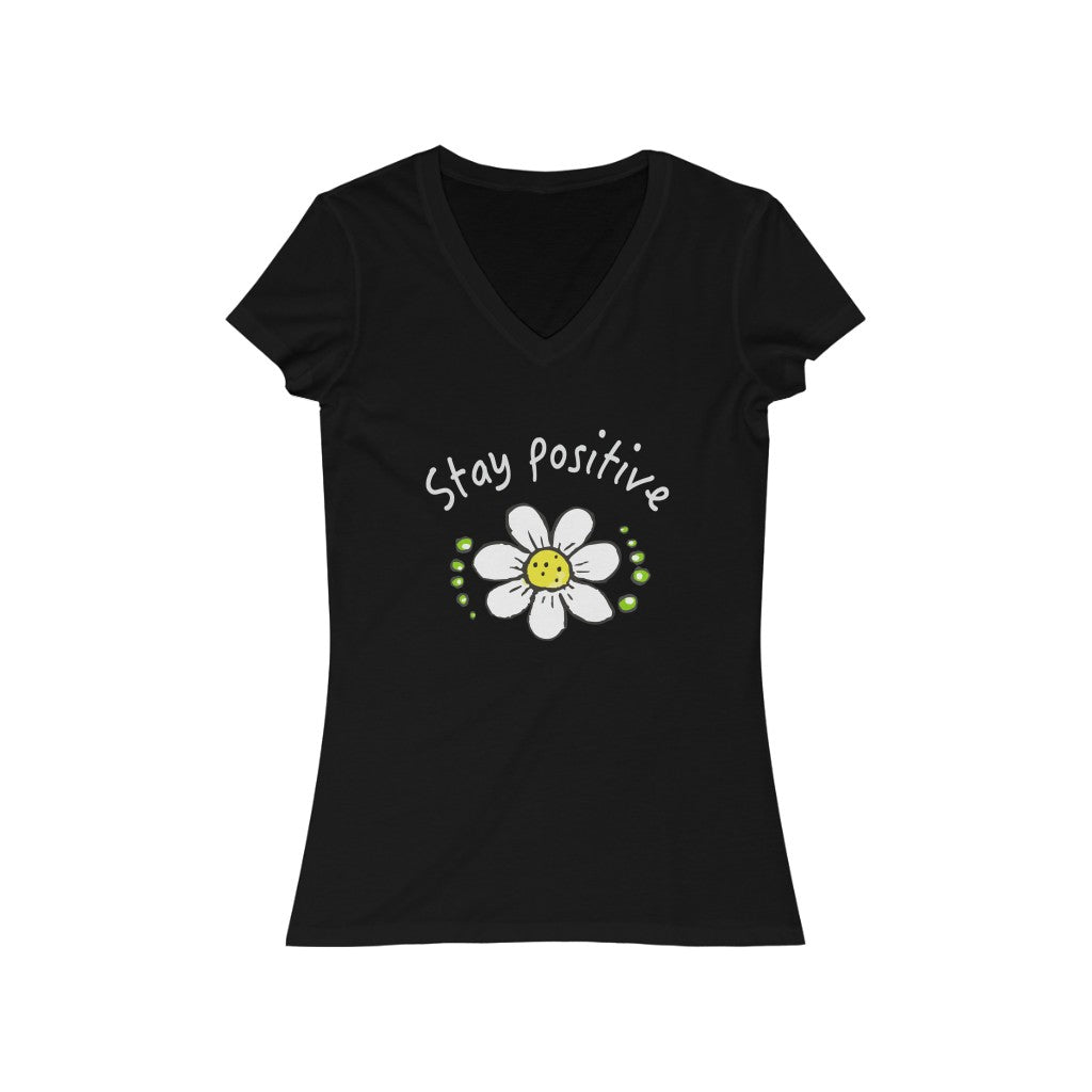 Stay Positive Women's Jersey Short Sleeve V-Neck Tee