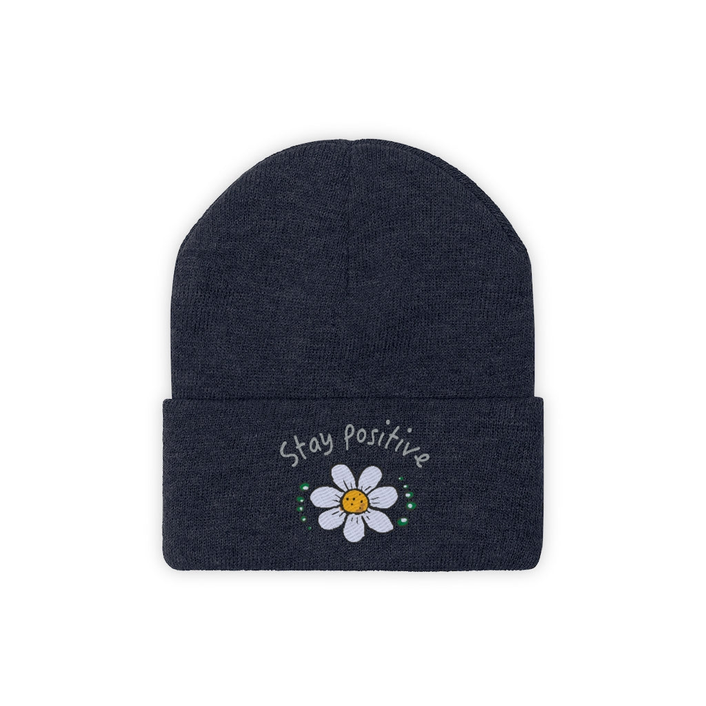 Stay positive- Knit Beanie