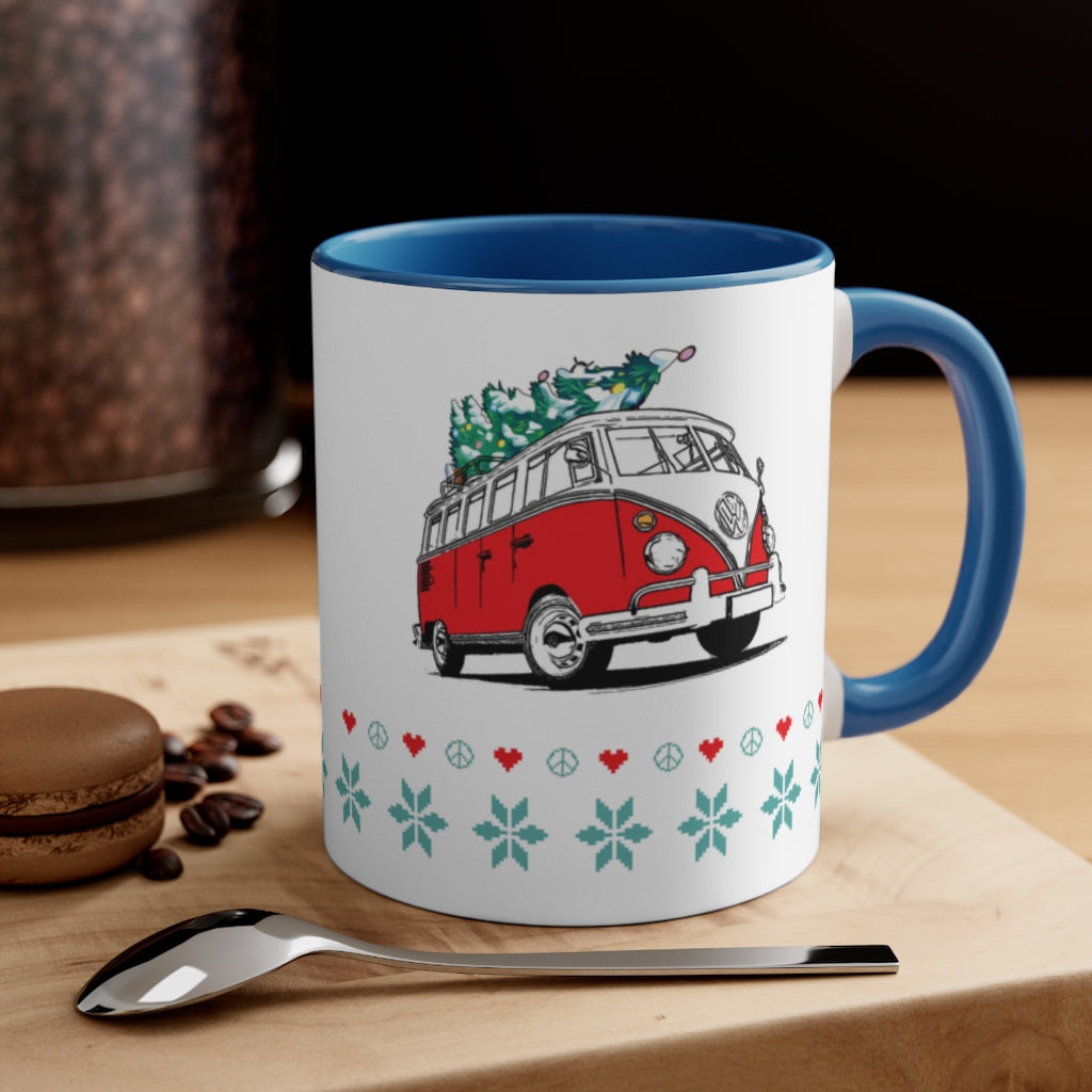 Hippie Van Holiday - Accent Coffee Mug, 11oz