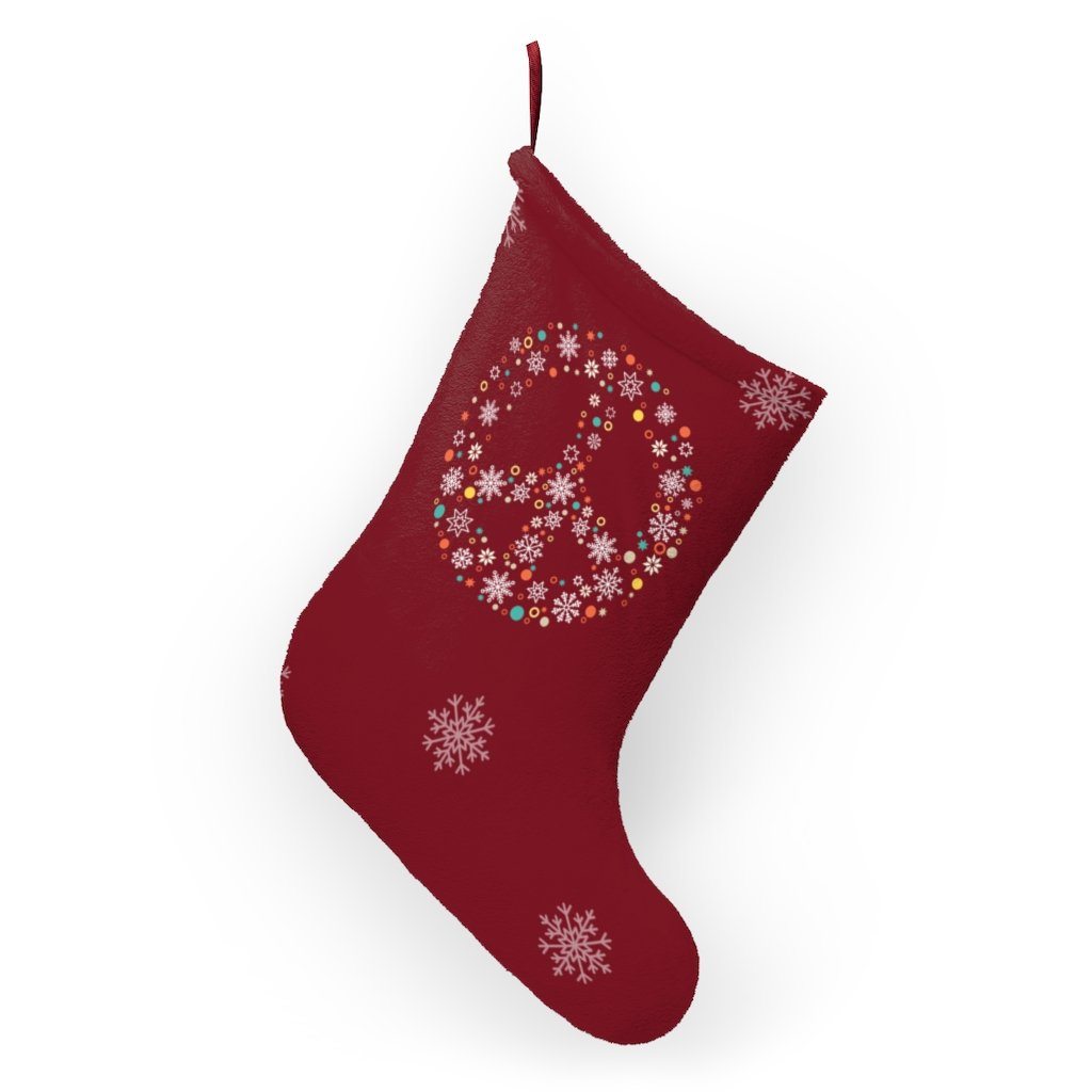 Holiday Peace Sign - Christmas Stockings Home Decor Printify 