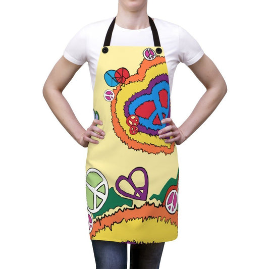 Peace And Love - Apron Accessories Printify 