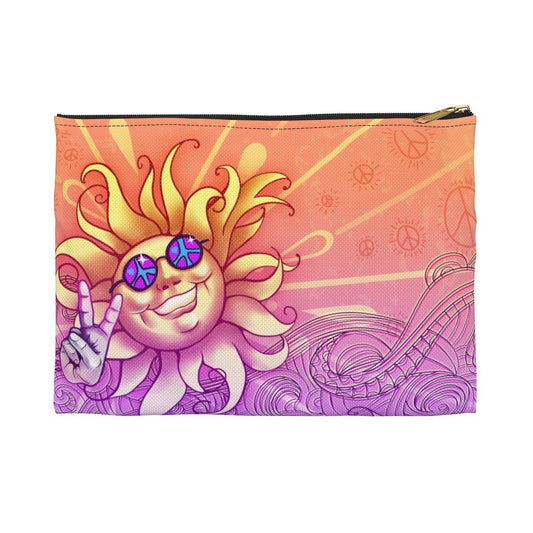 Peace Out Accessory Pouch Bags Printify Small Black