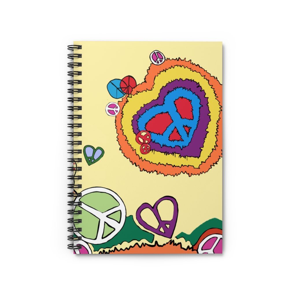 Peace & Love Spiral Notebook - Ruled Line Paper products Printify Spiral Notebook 