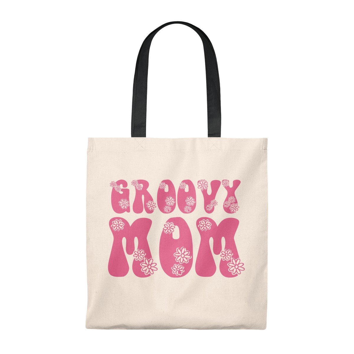 Groovy Mom - Tote Bag Bags Printify Black 