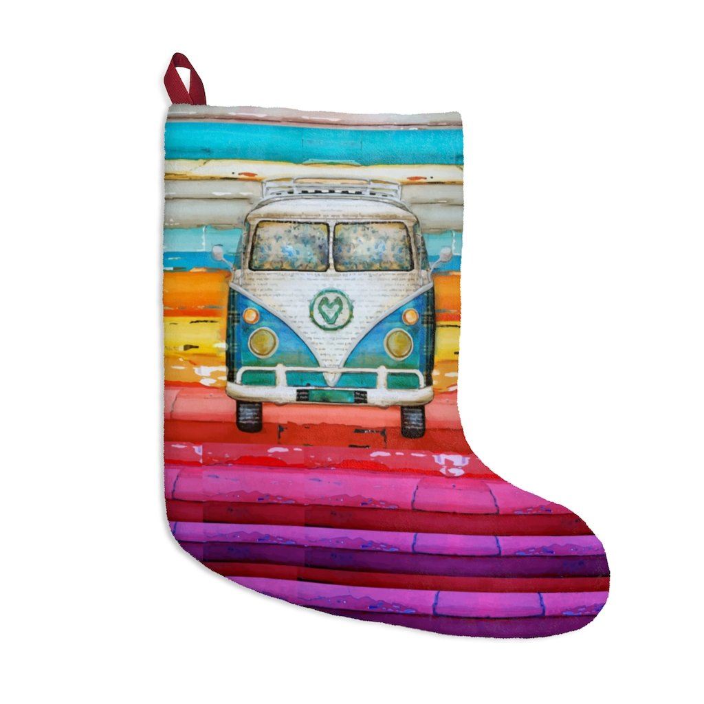 Hippie Van - Christmas Stockings Home Decor Printify 