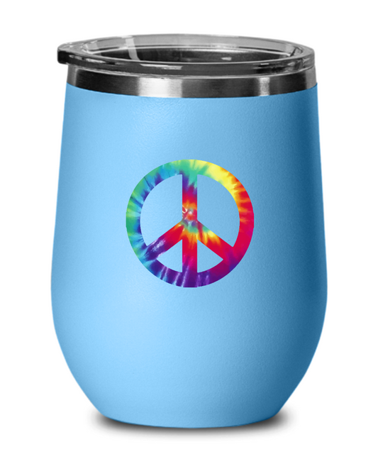 Tie Dye Peace Sign- Tumbler Cup