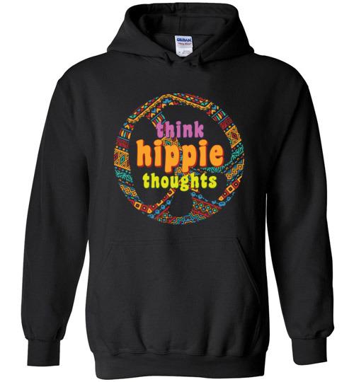 Think Hippie Thouhgts Heavy Blend Hoodie Heyjude Shoppe Black S 