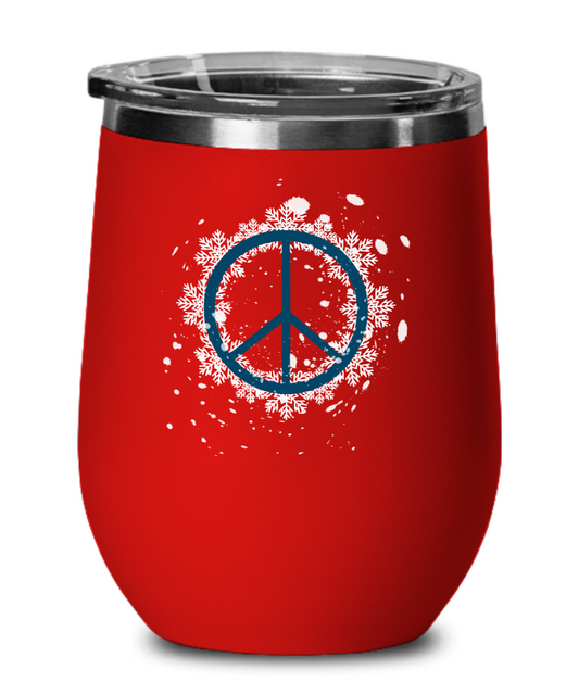 Holiday Peace Sign- Tumbler Cup