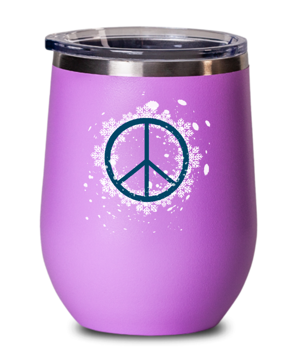 Holiday Peace Sign- Tumbler Cup