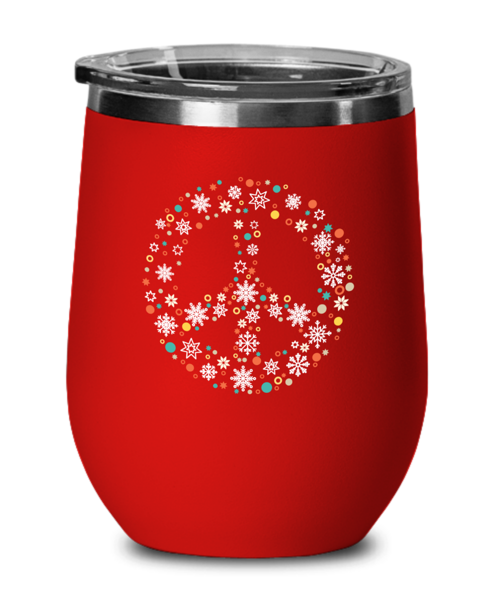Holiday Peace Sign Tumbler Cup