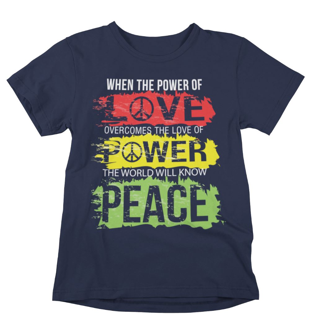 The World Will Know Peace Unisex T-Shirts Heyjude Shoppe Navy XS 