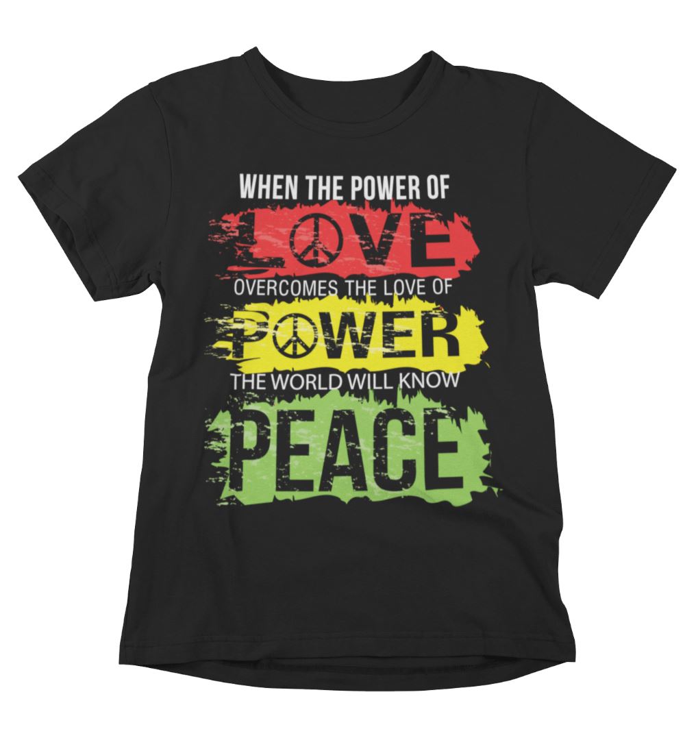 The World Will Know Peace Unisex T-Shirts Heyjude Shoppe Black XS 