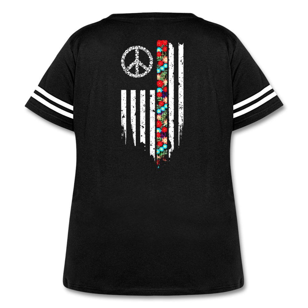 American Peace Women's Curvy Vintage Sport T-Shirt Women's Curvy Vintage Sport T-Shirt | LAT Apparel 3837 SPOD black 1 (14-16) 