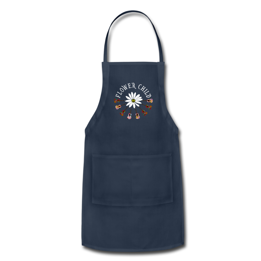 Flower Child - Adjustable Apron - navy