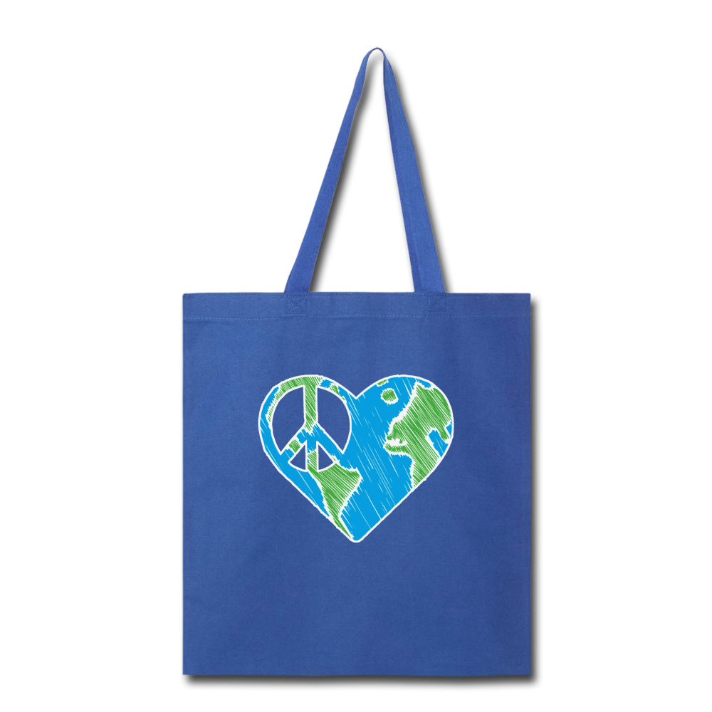 I heart peace- Tote Bag - royal blue