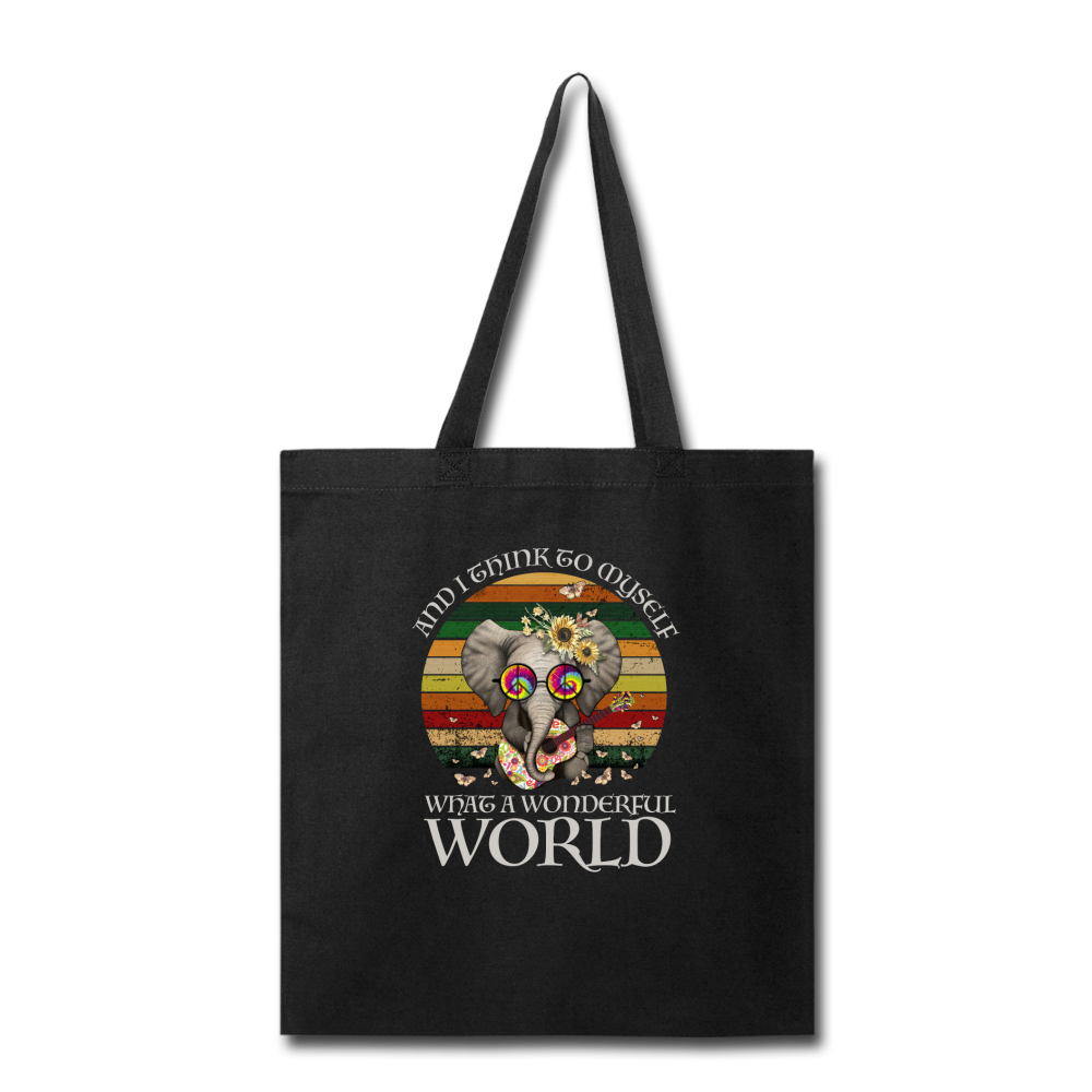 What A Wonderful World- Tote Bag - black