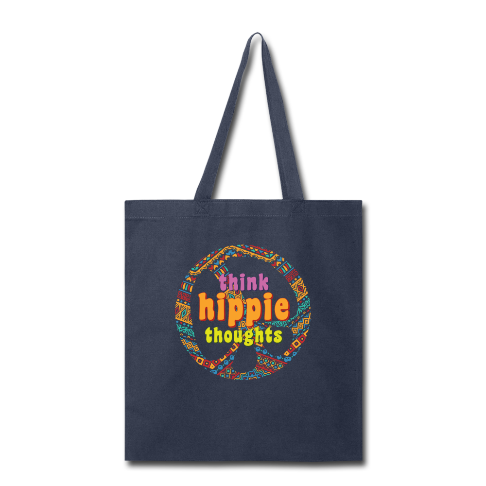 Think hippie thoughts- Tote Bag - navy