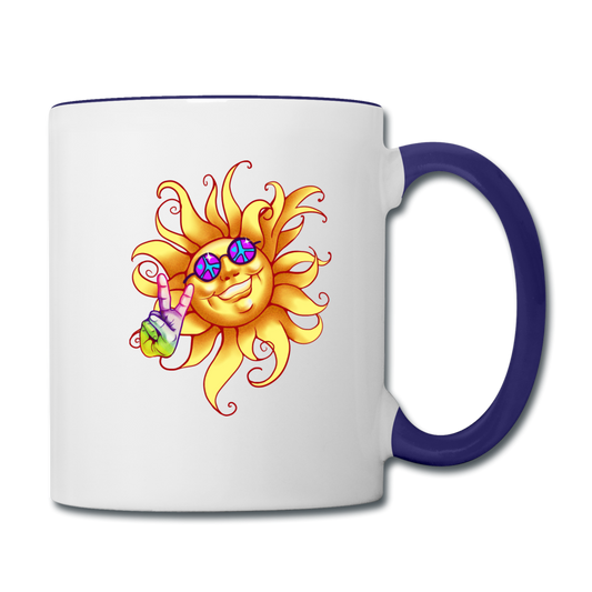 Peace Out - Contrast Coffee Mug - white/cobalt blue