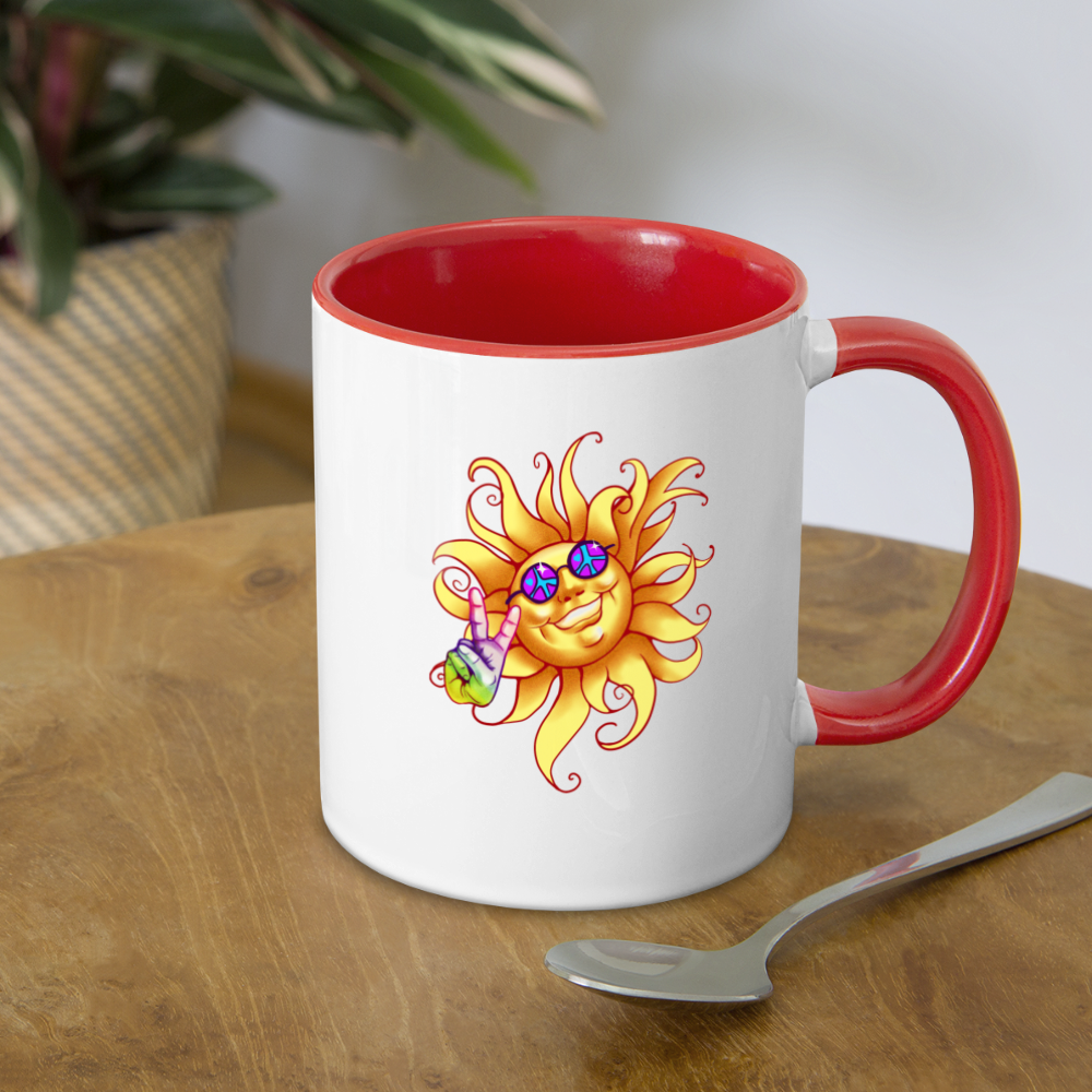 Peace Out - Contrast Coffee Mug - white/red